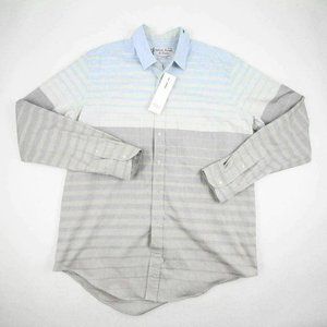 Sidian Ersatz & Vanes Mens Dress Shirt Classic Pocket Variegated Striped Cotton